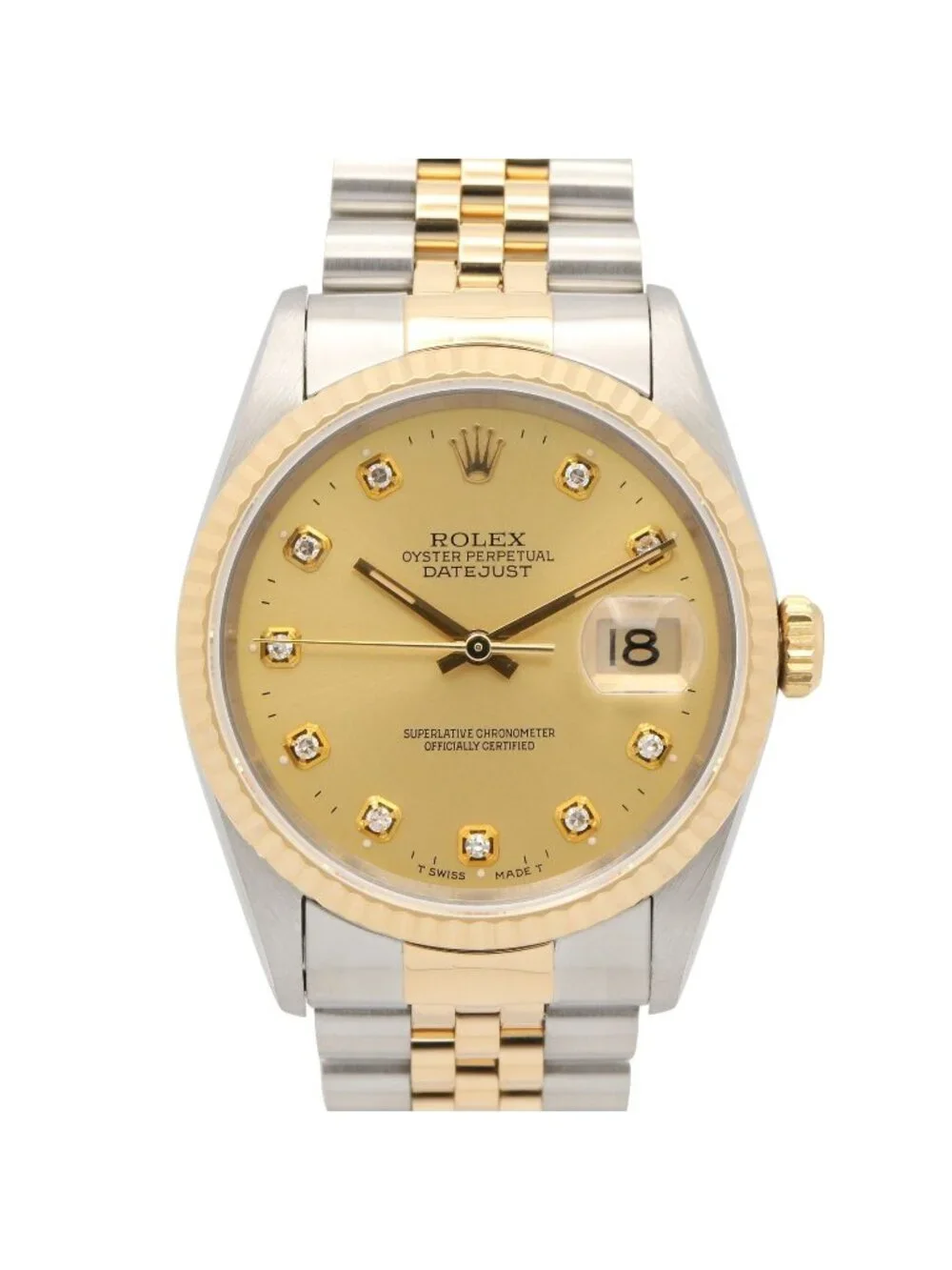 Rolex Watch Datejust Diamond Number CH NP 18k Stainless Steel
